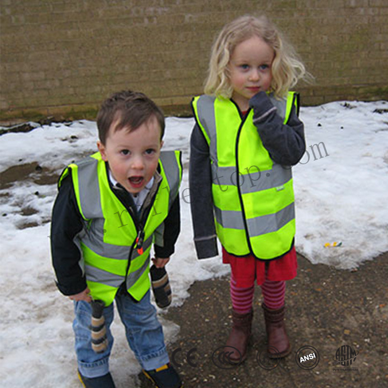 Childs Hi-Vis Safety Vest Jacket High Visibility Viz Personalised 