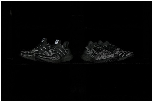 shoes with reflective tape