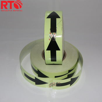 6-8hrs Arrow Printing Glow In The Dark Reflective Tape