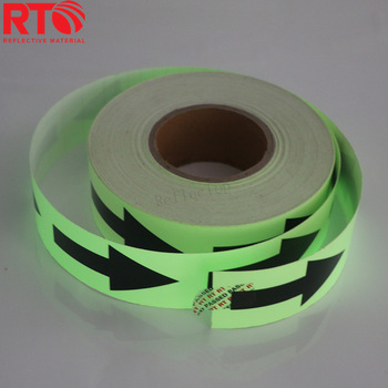 6-8hrs Arrow Printing Glow In The Dark Reflective Tape